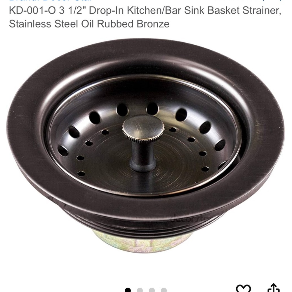 NEW Decor Star 3 1/2” Oil Rubbed Bronze Sink Strainer